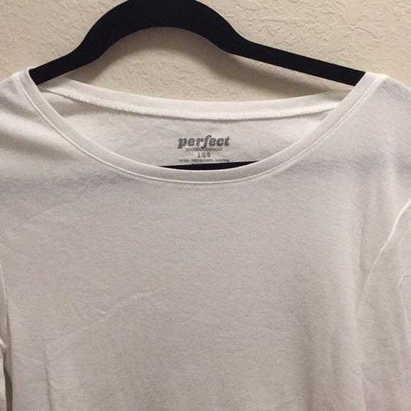 Old Navy White Fitted Long Sleeve Tee Size Large - Picture 3 of 5